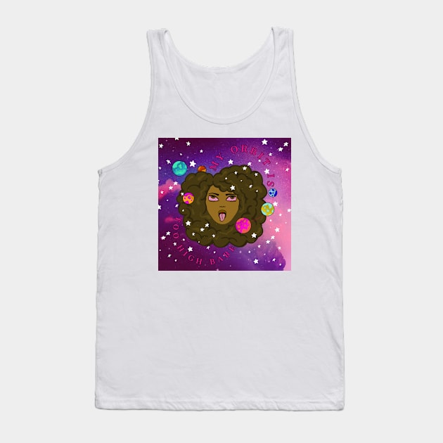 My Orbit is too high black girl fro with planets orbiting Tank Top by VantaTheArtist